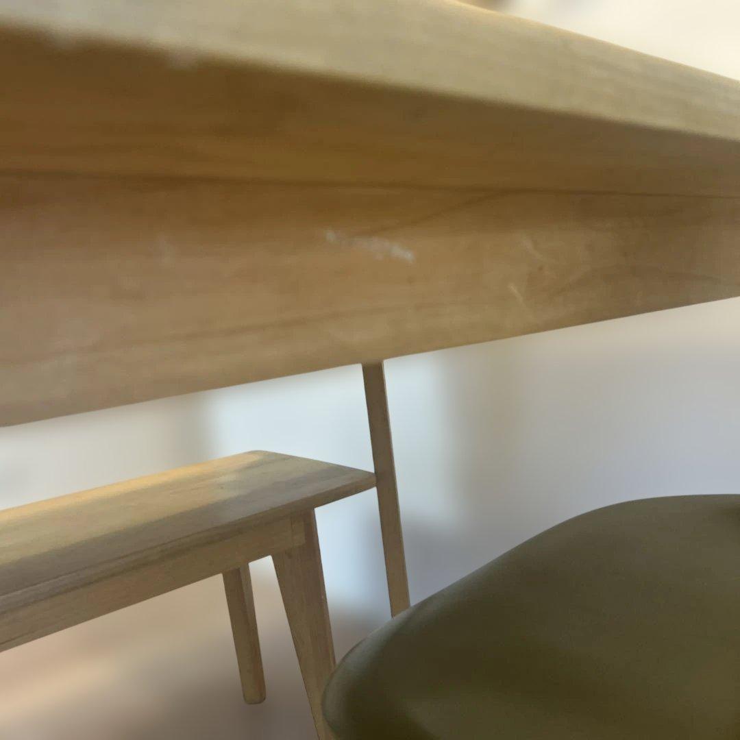 値下げしました。MOMOナチュラルウッド ダイニングテーブル ベンチセット