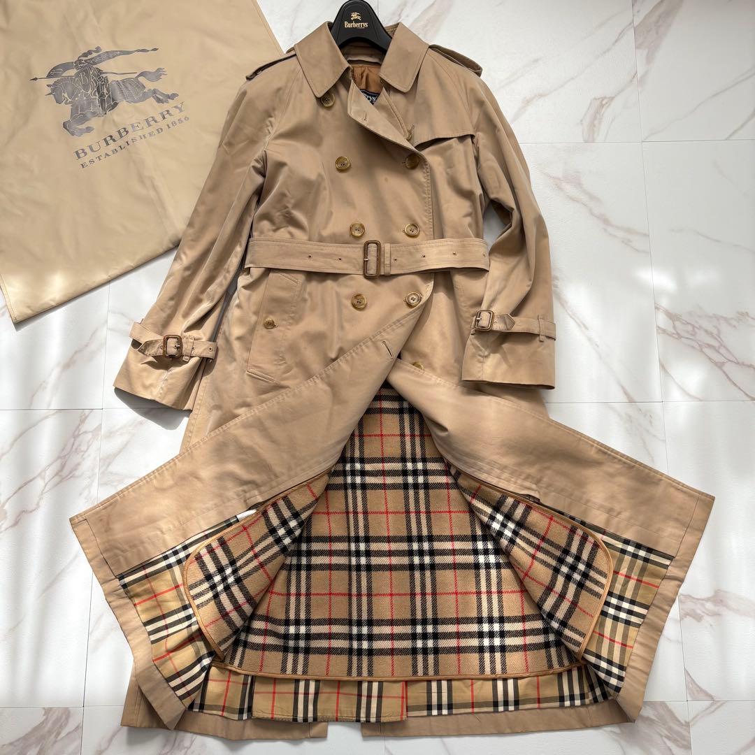 着丈114 ◆バーバリー ライナー ベルト付 トレンチコート マキシ丈
