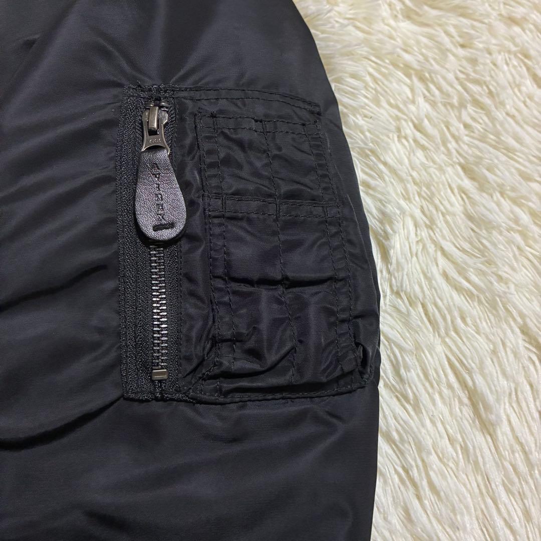 極美品 AVIREX フライトジャケット アーチロゴ コマーシャルロゴ M 黒