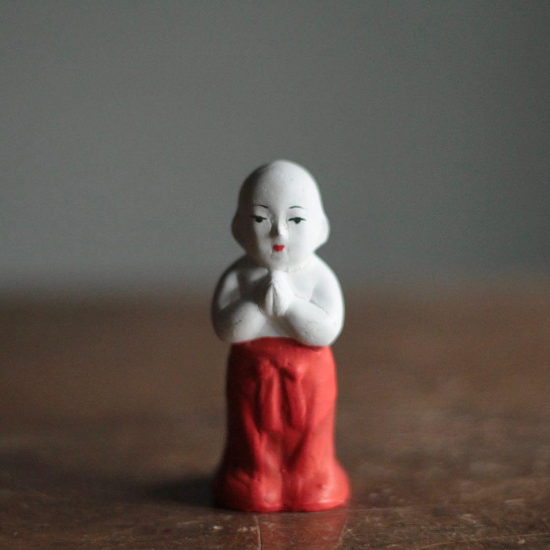 土人形 奉開眼 聖徳太子二歳像 四天王寺 箱なし 古道具 アンティーク オブジェ