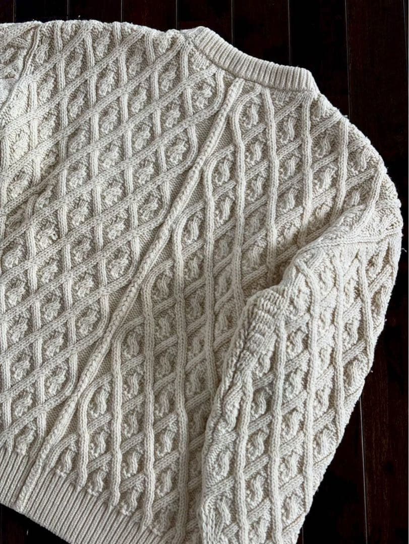 AURALEE/美品 19AW メリノウール ケーブルニット アイボリー 1