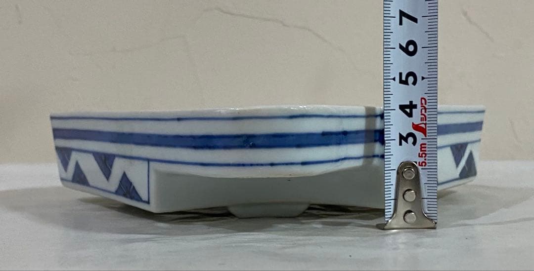 古染付扇面向付　伊万里　有田　5枚