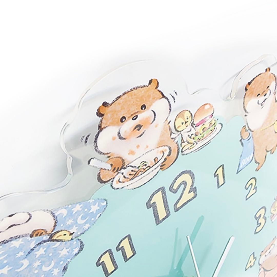 可愛い嘘のカワウソ アクリル壁掛け時計　ぬんちゃん　カモちゃん　公式グッズ