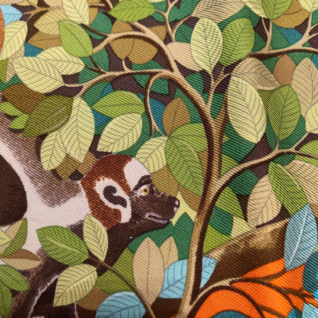 希少エルメスカレ90生命の森　希少エルメスカラーオレンジベース