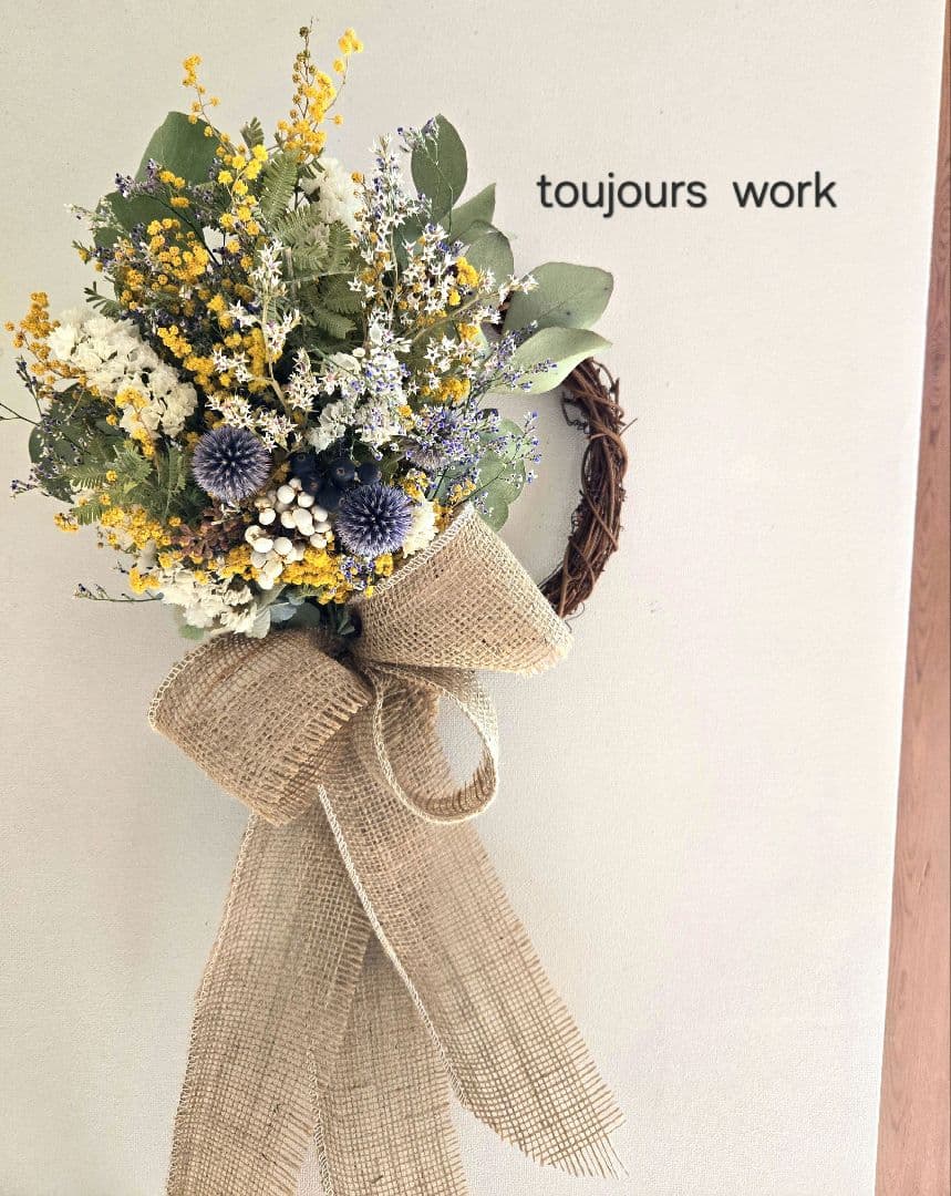 ミモザリース◇ナチュラル◇花束リース