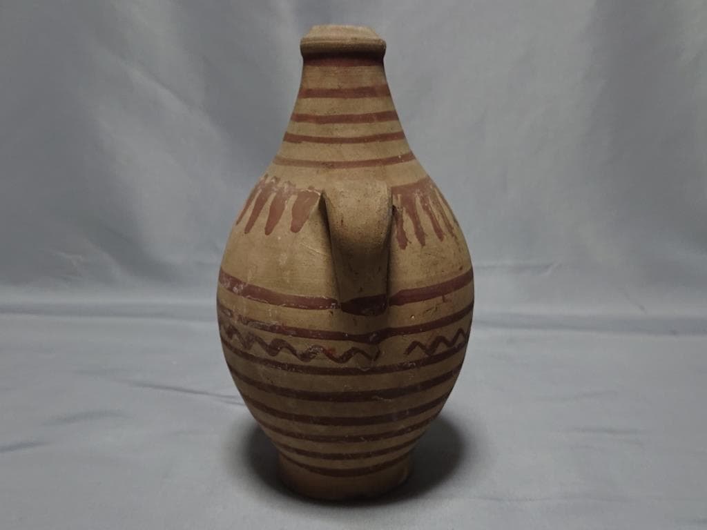 コレクター収集品　南米　プレ インカ文化　釉陶 双耳 水注