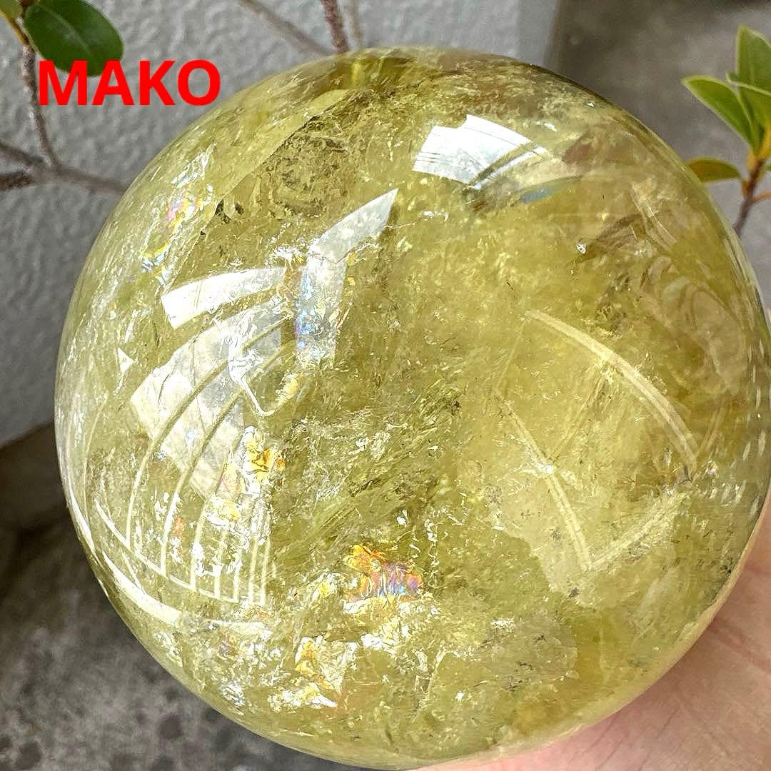 M1833☆シトリン丸玉90mm1.0Kg☆天然石　原石☆N51009