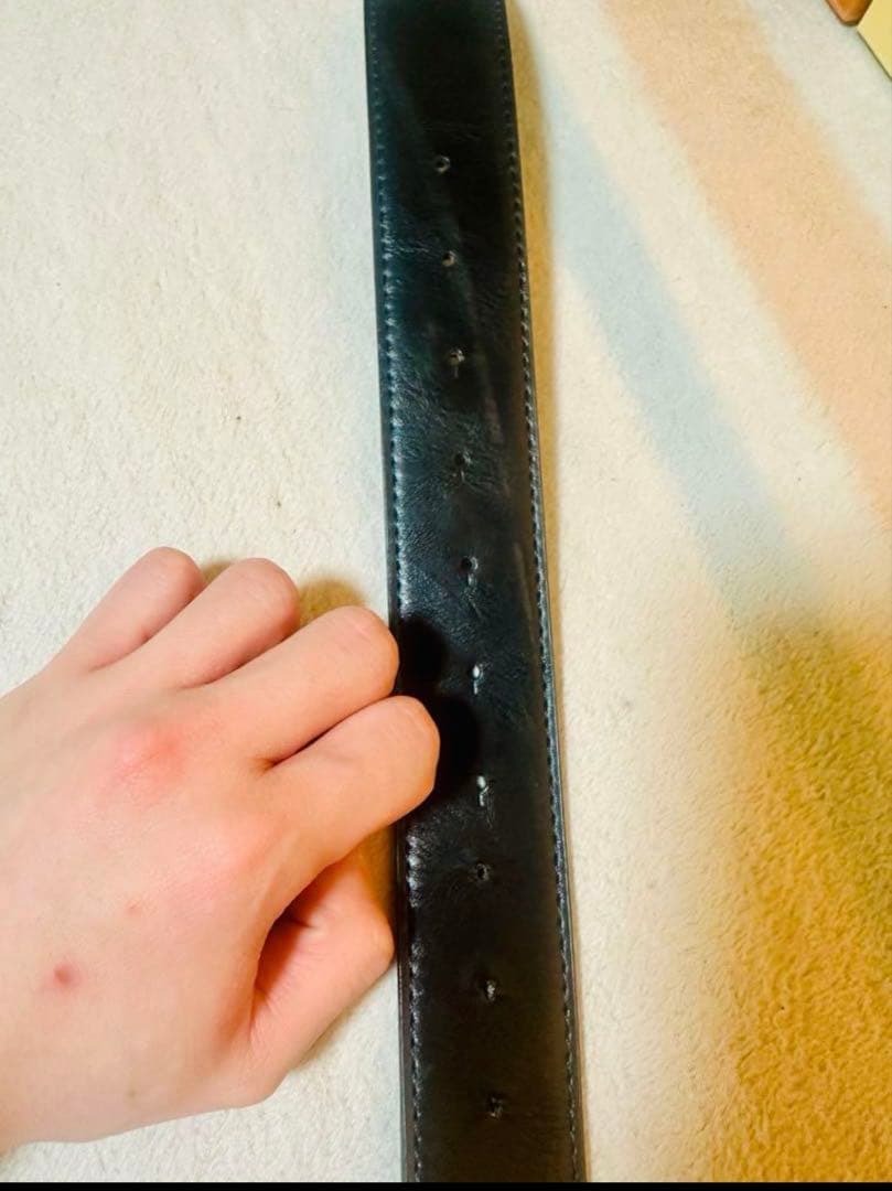 2*様 LOUIS VUITTON ブラックレザーベルト