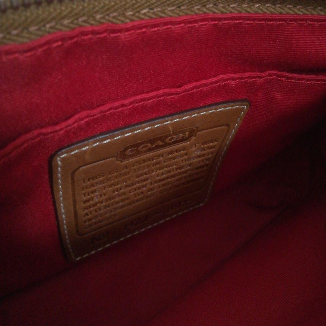 COACH コーチ アクセサリーポーチ ハンドバッグ チェック柄 赤 希少