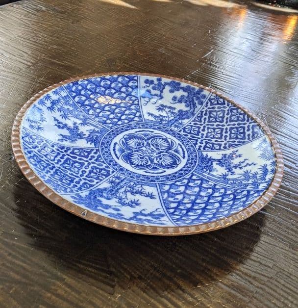 古伊万里　絵皿　大皿　骨董　染付　青染付　アンティーク　大正ロマン