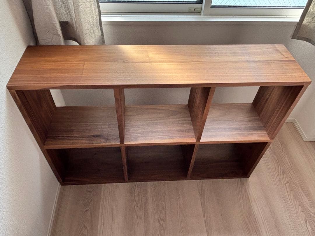 無印良品スタッキングシェルフセット・ 3段x2 列・ウォールナット材