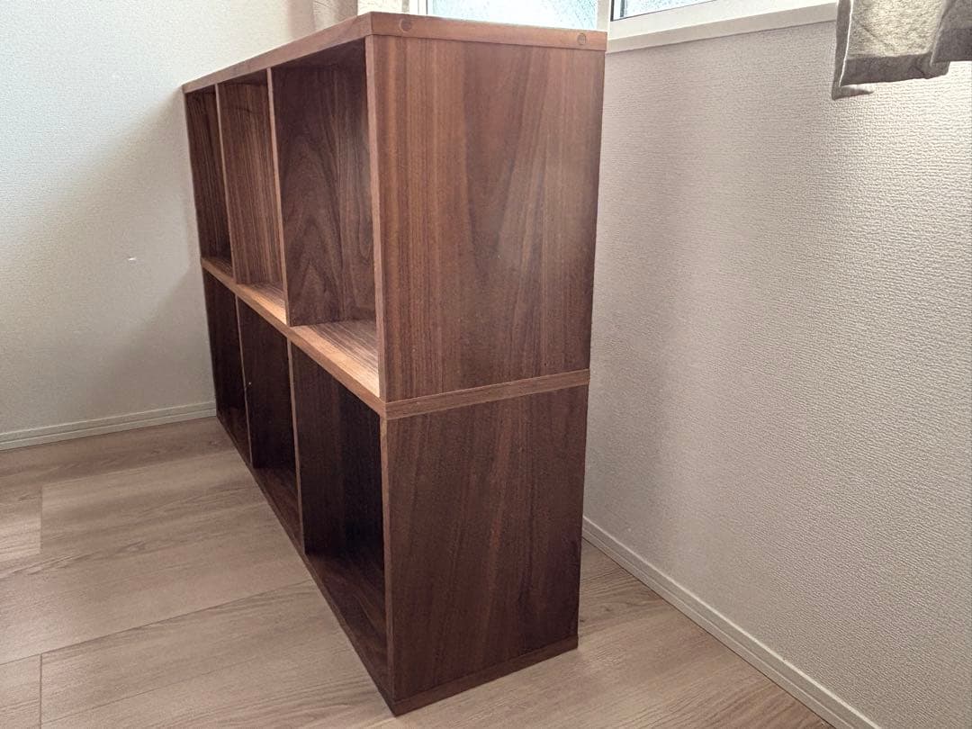 無印良品スタッキングシェルフセット・ 3段x2 列・ウォールナット材