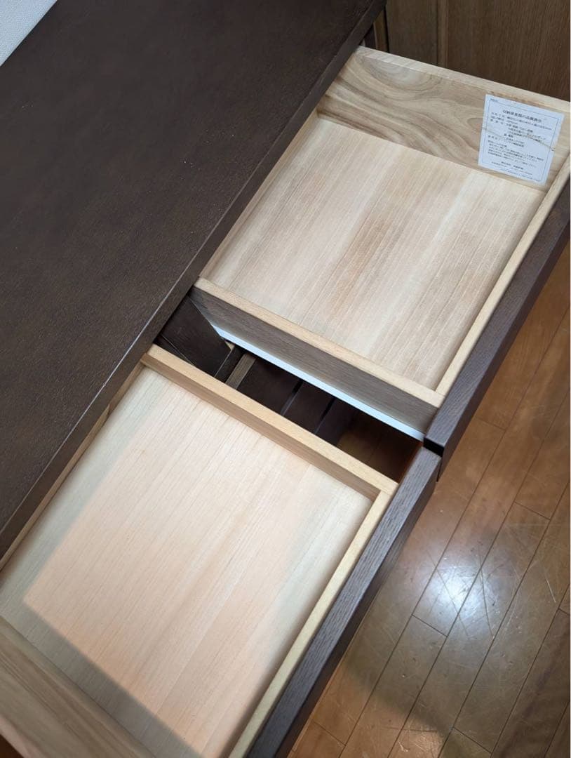 ■送料込■無印 MUJI 木製4段 チェスト 収納 ブラウン たんす 衣類収納