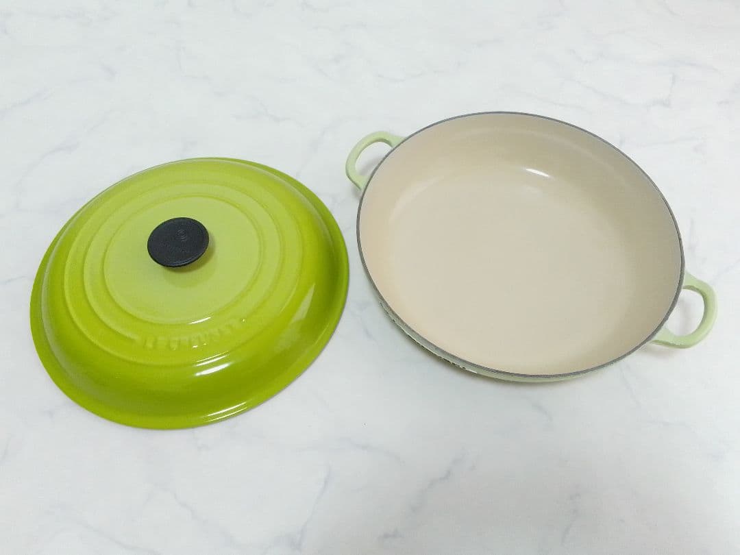 ルクルーゼ 30cm ビュッフェキャセロール グリーン 両手鍋