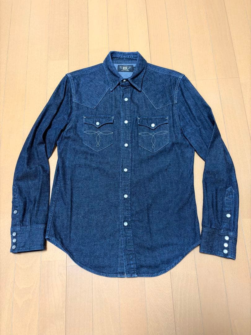 【美品】 RRL ウエスタンシャツ インディゴラルフローレン ダブルアールエル