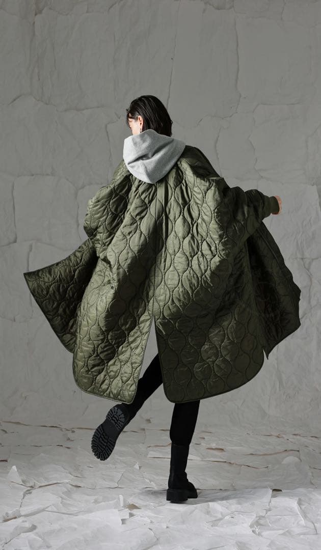 年末までSALE【antipua】キルティング MA-1ポンチョ 完売品◇カーキ