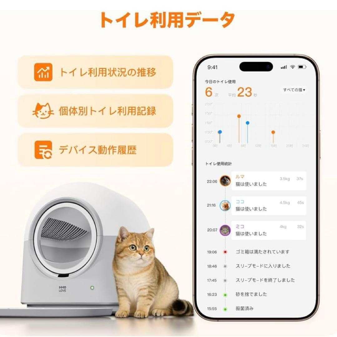 新品 自動猫トイレ Pro AI搭載センサー UVライト 自動清掃 多頭飼い対応