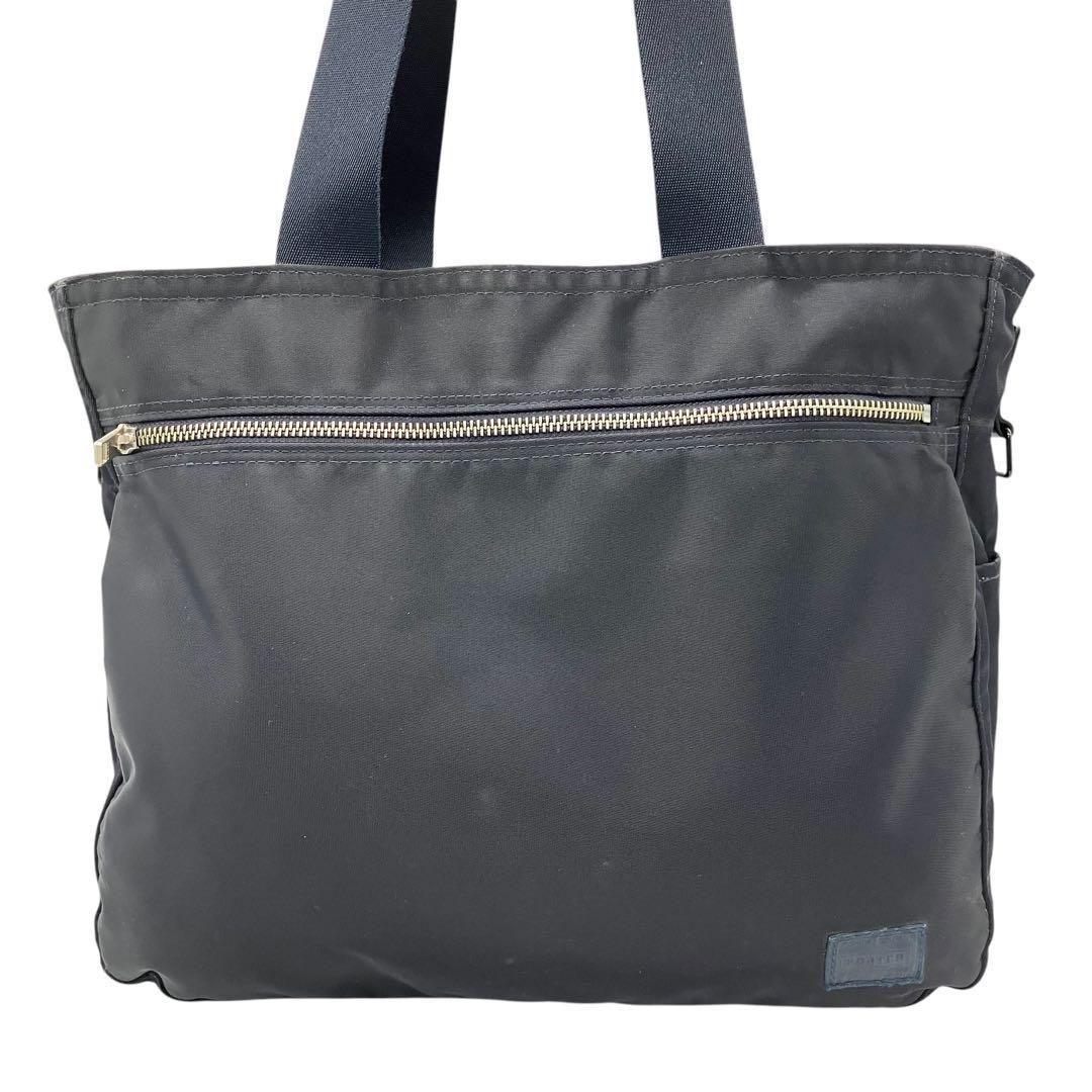 良品 1986 PORTER LIFT トートバッグ ナイロン レザー A4 紺