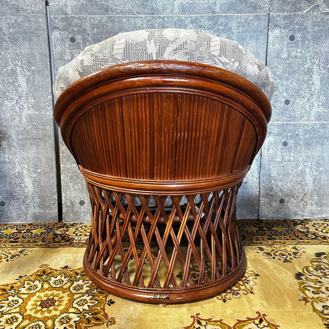 ꧁籐素材꧂クッション付ラタンアームソファ&ガラステーブルセット高座椅子 チェア