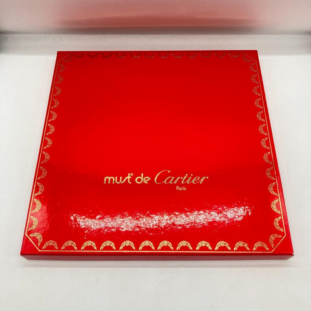 ▼美品　must de Cartier シルク　スカーフ　箱付き　ジュエリー柄