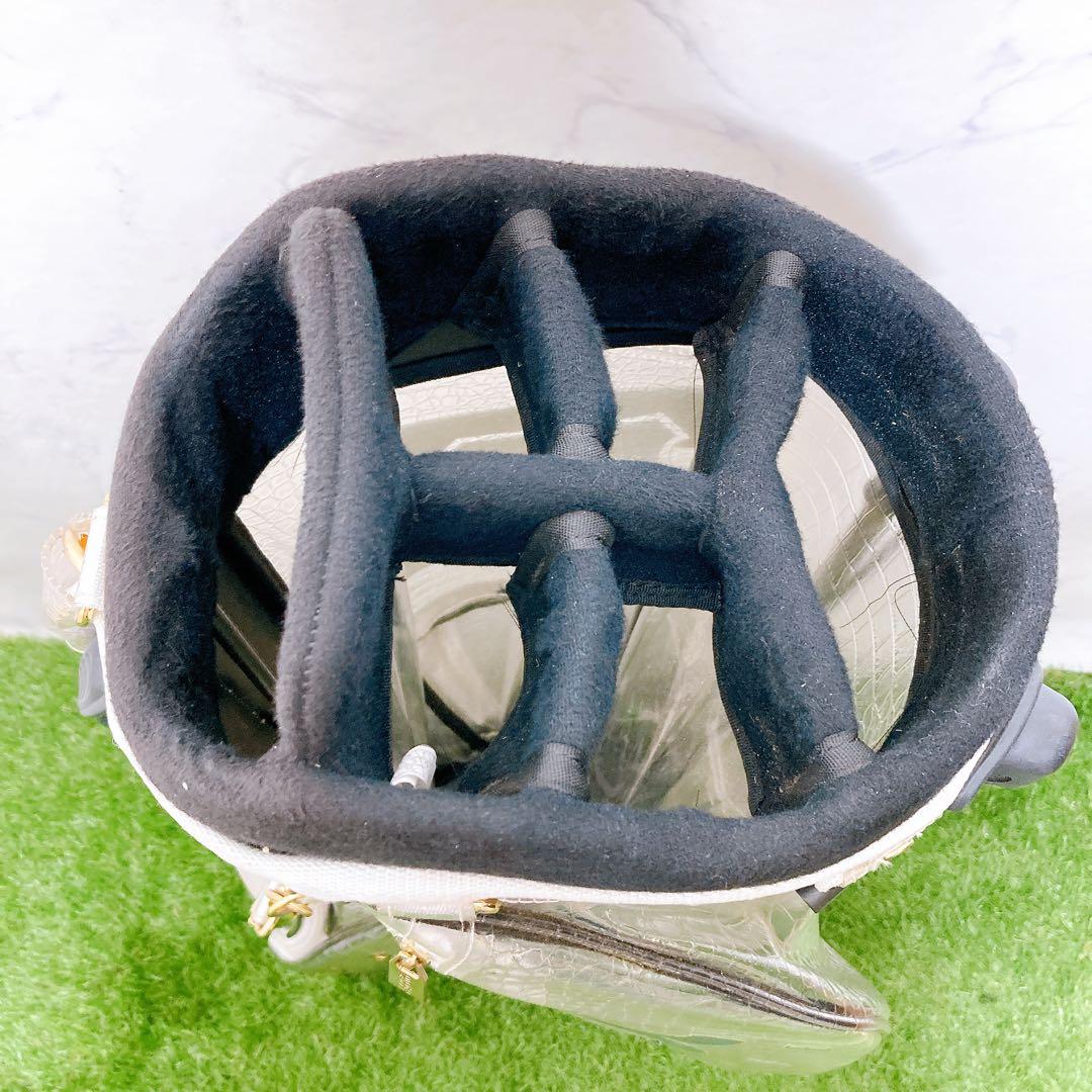 17ムータマリン　ゴルフ　クリア　キャディバッグ　クロコ　スタンド式　3点式