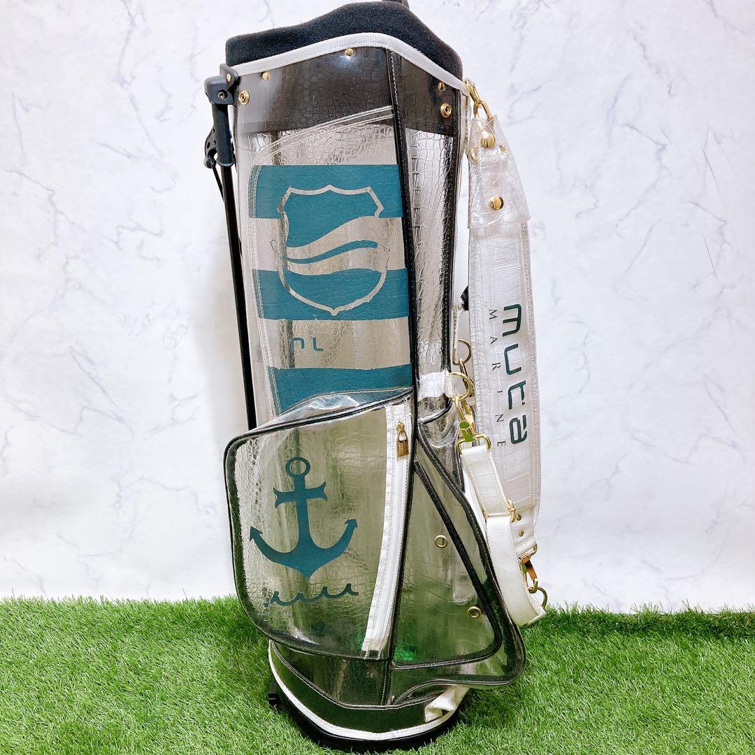 17ムータマリン　ゴルフ　クリア　キャディバッグ　クロコ　スタンド式　3点式