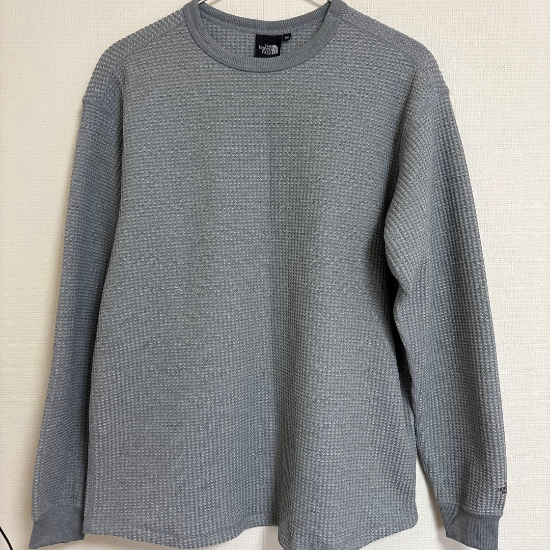 THE NORTH FACE ロングスリーブウォームワッフルクルー グレー M