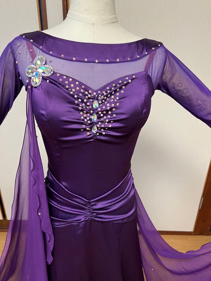 Chacott 社交ダンス ドレス デモ 競技 パーティーS 紫