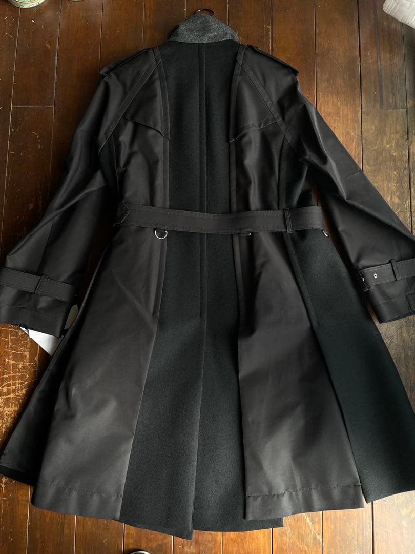 ジャケット・アウター sacai Cotton Gabardine Wool Melton Coat