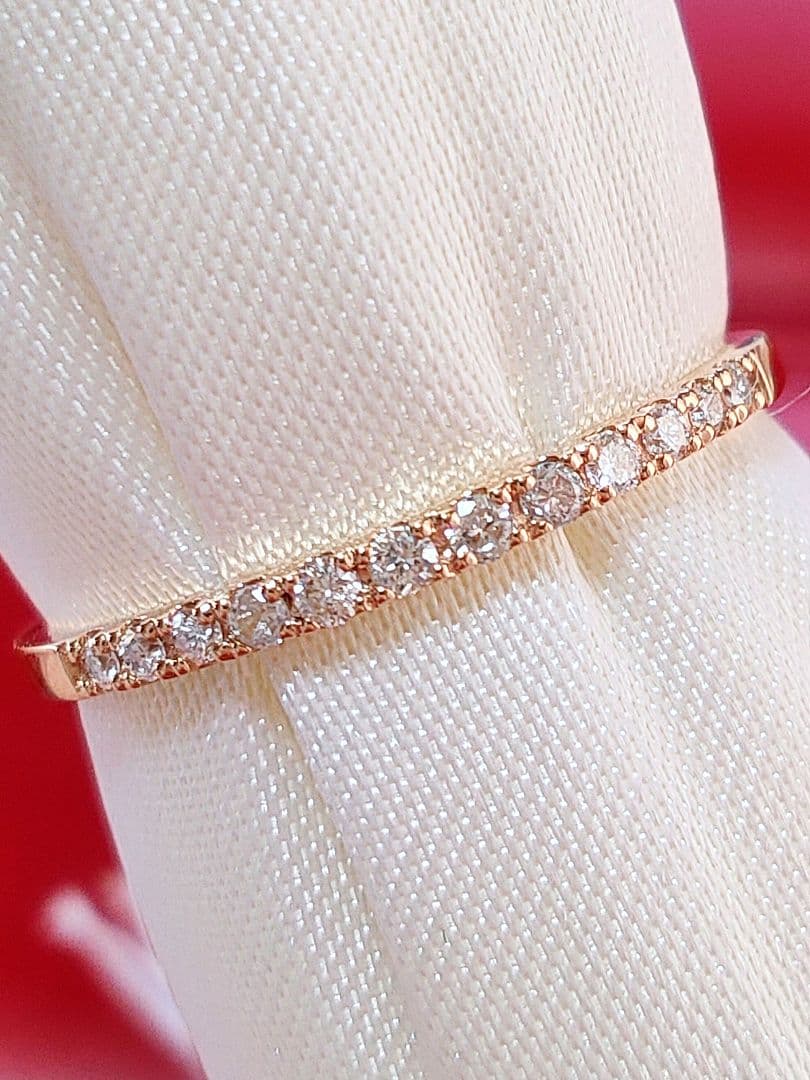 新入荷 未使用 k18PG ダイヤモンド 0.10ct エタニティ リング