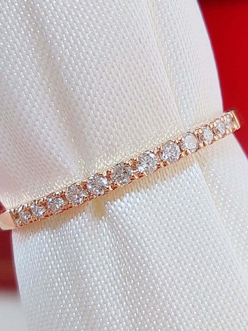 新入荷 未使用 k18PG ダイヤモンド 0.10ct エタニティ リング