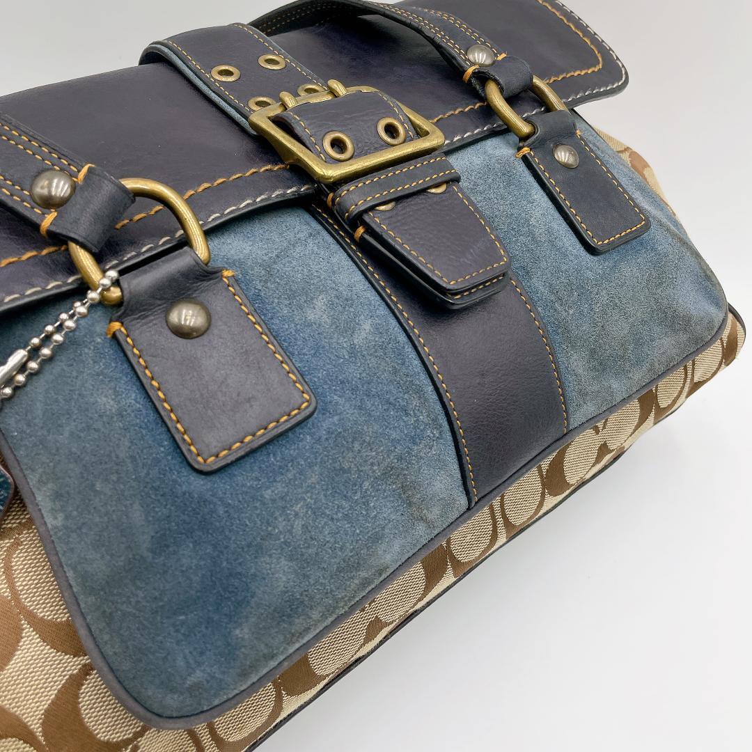 COACH スエード ソーホー シグネチャー トートバッグ　f462