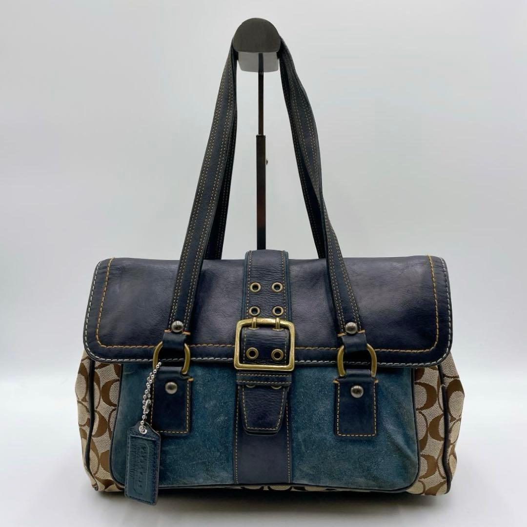 COACH スエード ソーホー シグネチャー トートバッグ　f462
