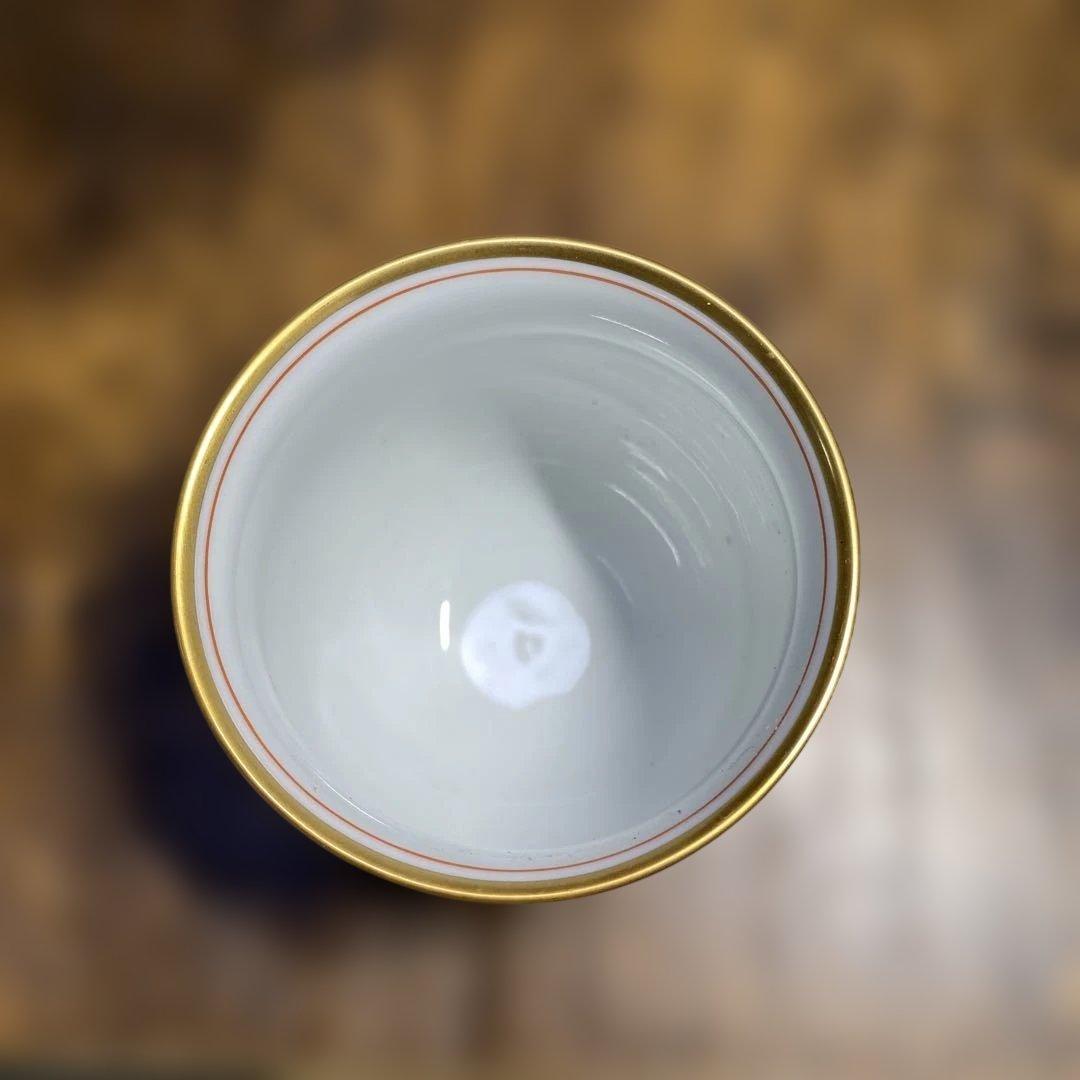 香蘭社 ネイビーブルー陶器急須と湯呑み2個セット