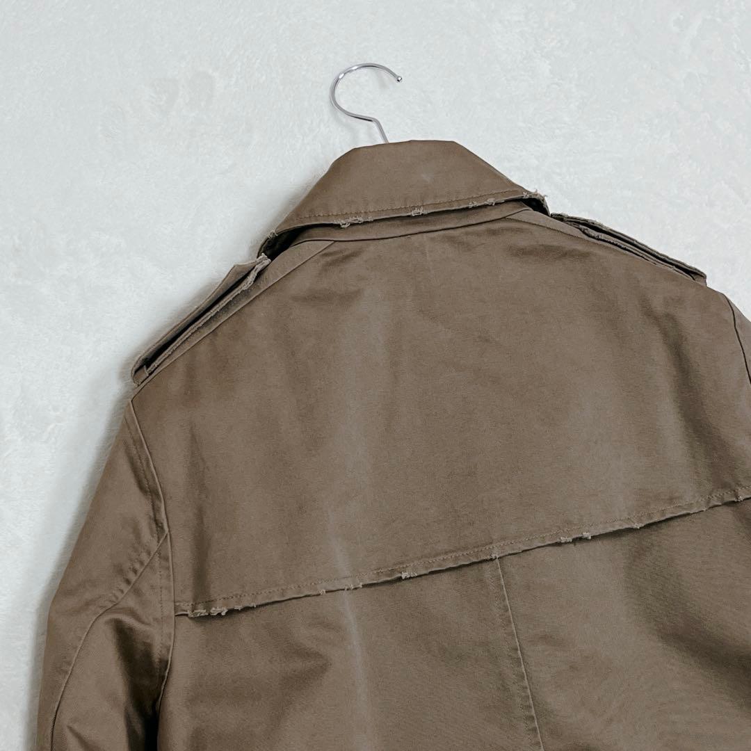 『wjk』ダメージ加工トレンチコート ボアライナー取外し可 ロング丈 ベルト