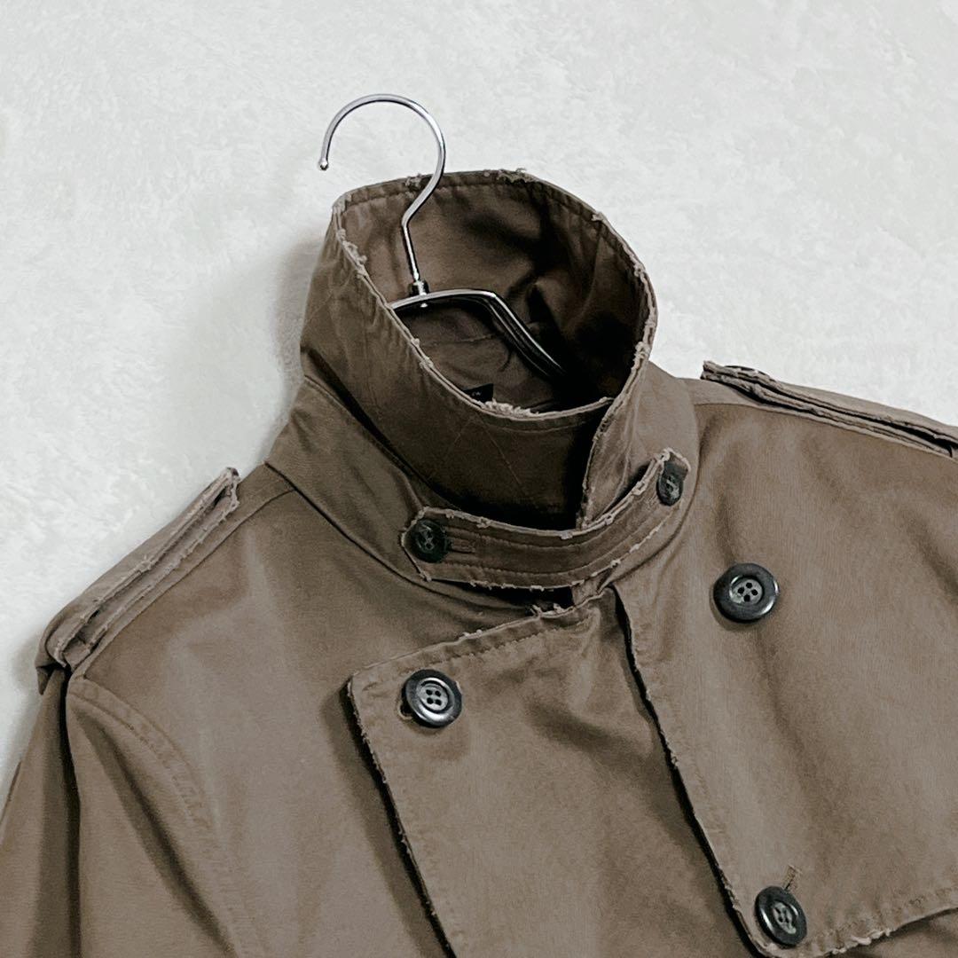 『wjk』ダメージ加工トレンチコート ボアライナー取外し可 ロング丈 ベルト