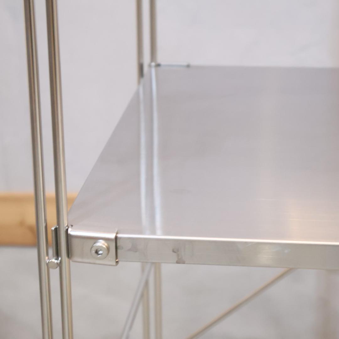 無印良品 MUJI ステンレス 3段ユニットシェルフ オープンラック 収納 棚