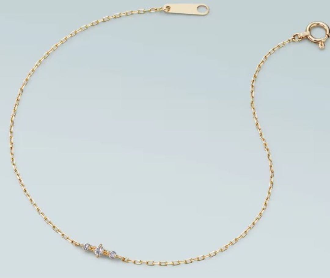 [ピンクの猫]4℃ K10イエローゴールドブレスレット