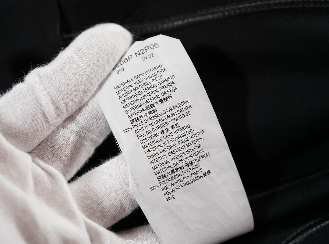 2013 EMPORIO ARMANI ラムレザー コート ブラック レディース