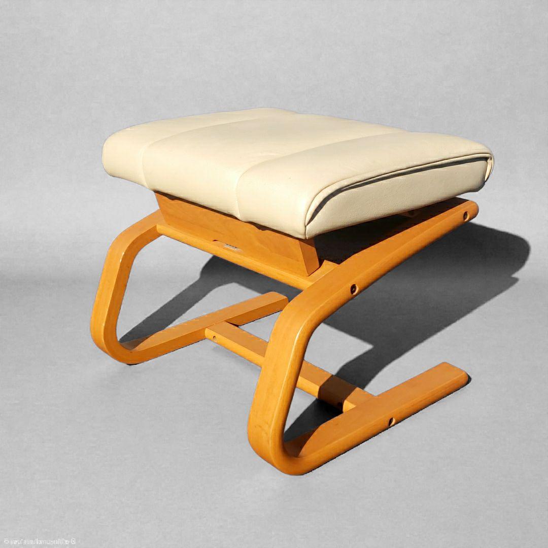 高級家具 富士ファニチア X1188Z オットマン 曲げ木 北欧 モダン