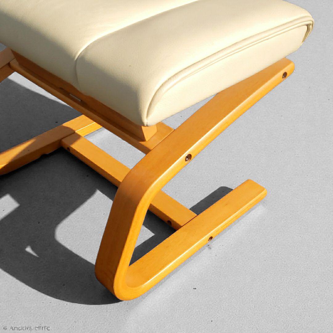 高級家具 富士ファニチア X1188Z オットマン 曲げ木 北欧 モダン