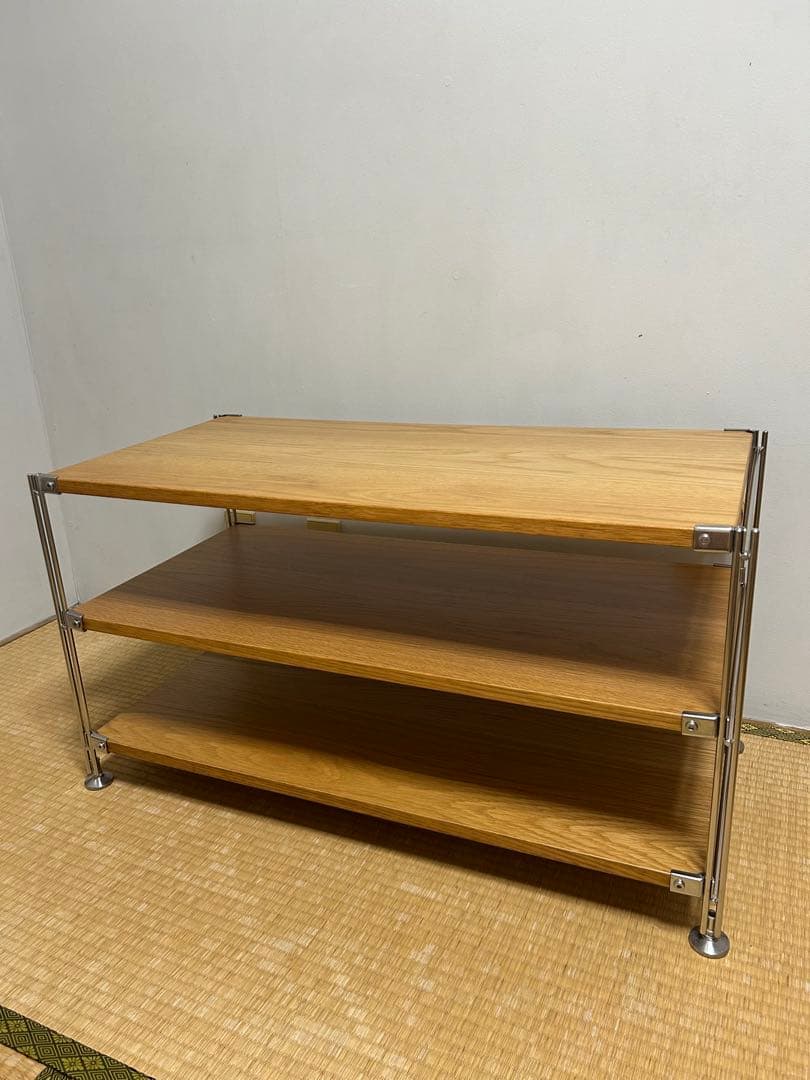 【廃盤希少】ステンレスユニットシェルフ 木棚3段 幅86× 奥行41× 高さ46