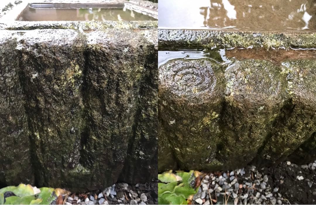 【天然自然石・四方角水鉢・蹲・茶庭向鉢】庭石・オブジェ・バードバス・ガーデニング