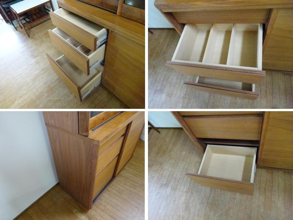 マヨネーズ　カリモク家具　引き戸　キッチンボード　食器棚　　幅101センチ