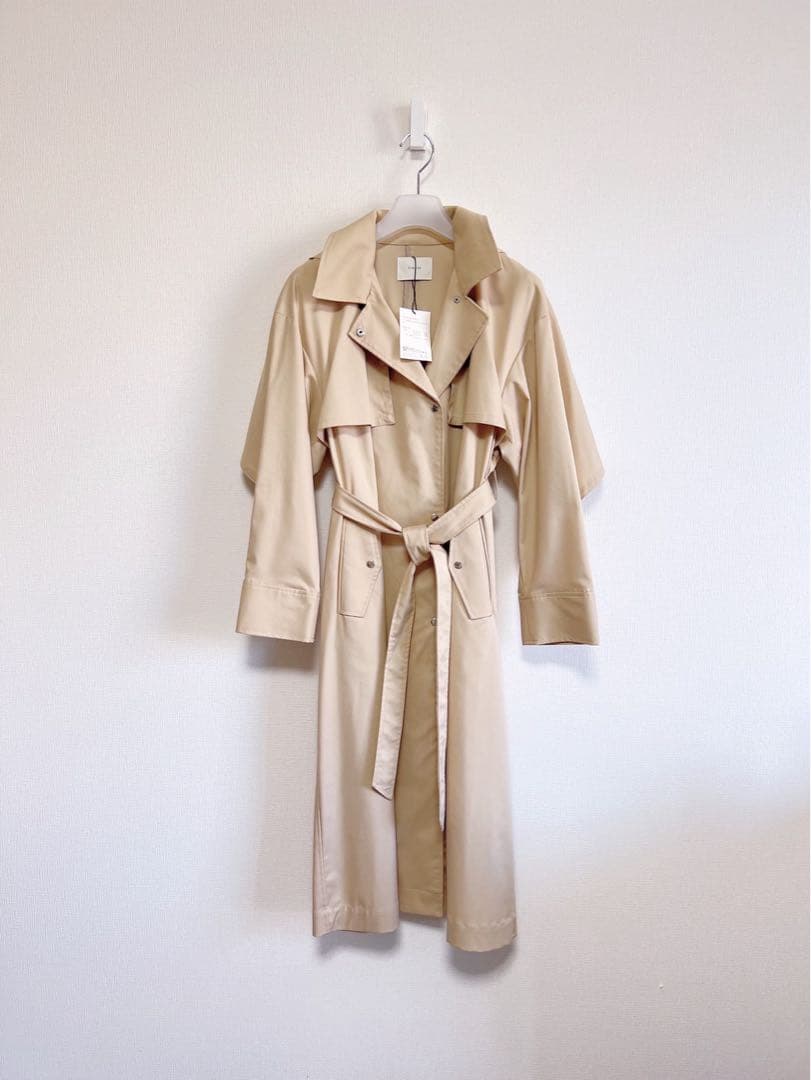 STRATA トレンチコート コート フード付きバックフレアヨークコート