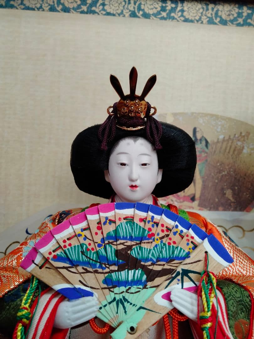 雛人形　久月　ガラスケース入　元箱有　煙草ペット無