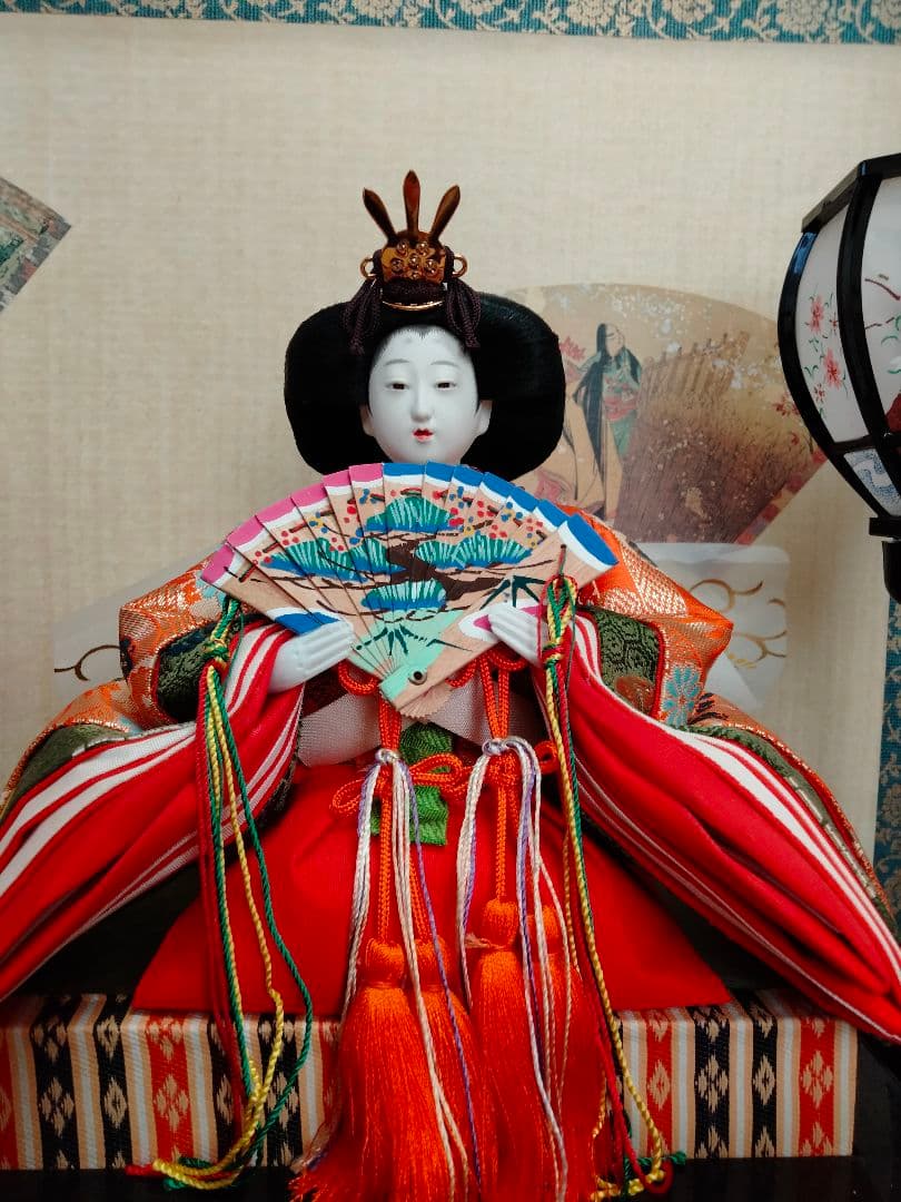 雛人形　久月　ガラスケース入　元箱有　煙草ペット無