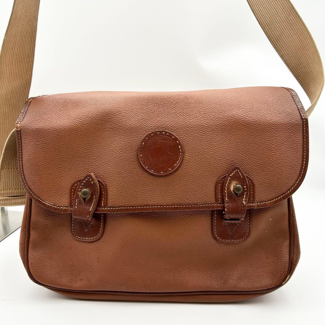 希少✨ ハンティングワールド ショルダーバッグ メッセンジャー 斜め掛け レザー