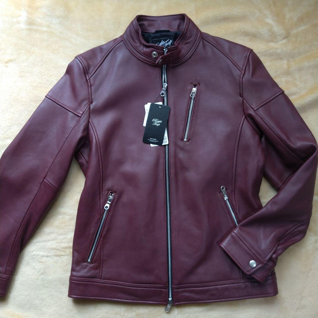 新品 タグ付き メンズビギ ライダース 革ジャン L 羊革 アメカジ