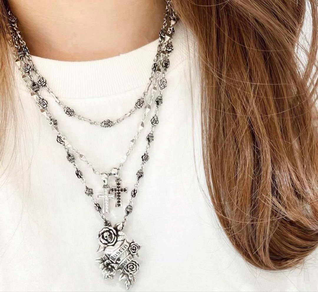 定価5.1万★Justin Davis ハート・スカルモチーフネックレス